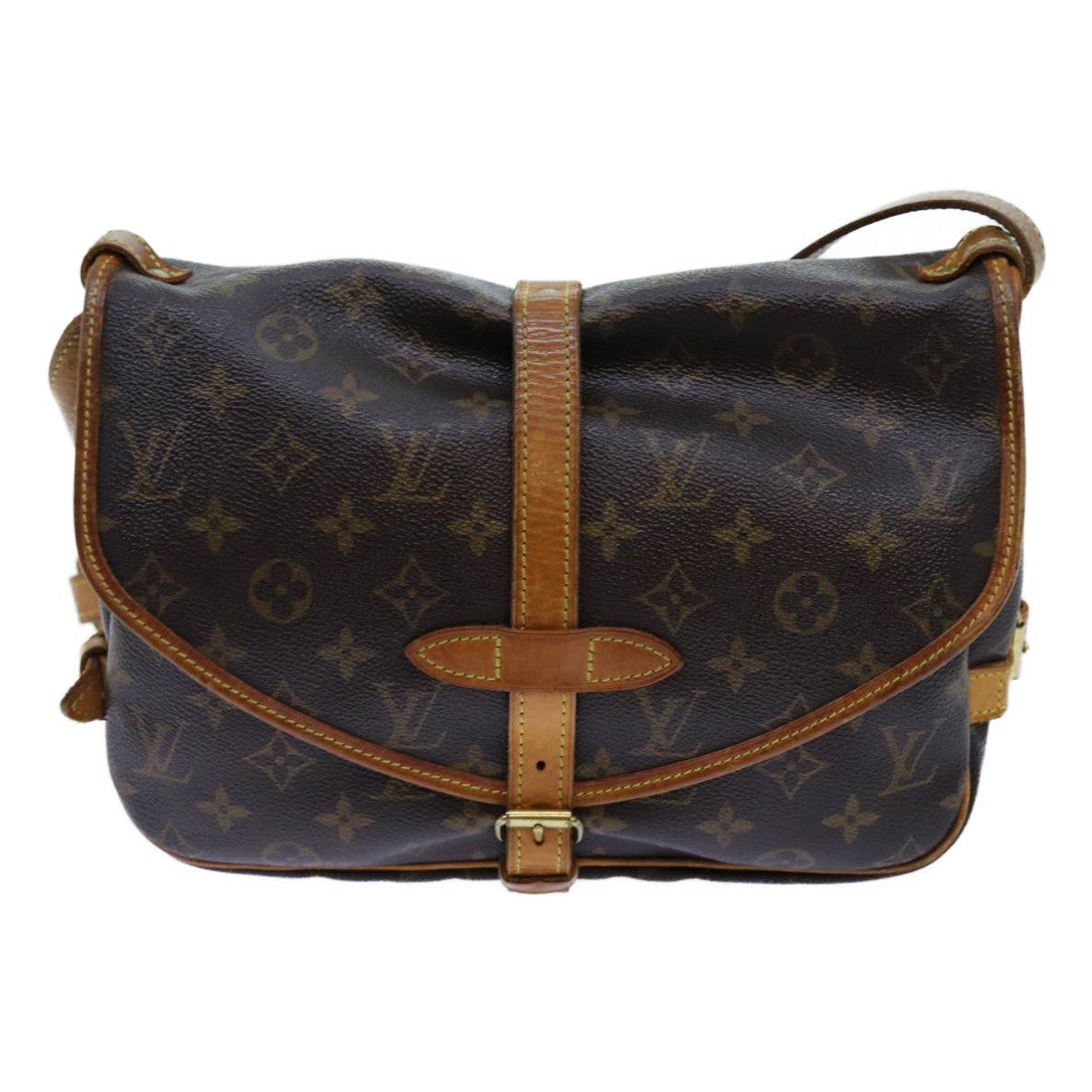 LOUIS VUITTON Monogram Saumur 30 Shoulder Bag M42256 LV Auth 72604