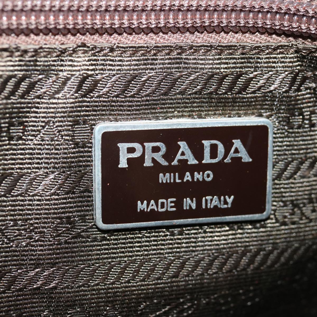 PRADA Hand Bag Nylon Khaki Auth 72610