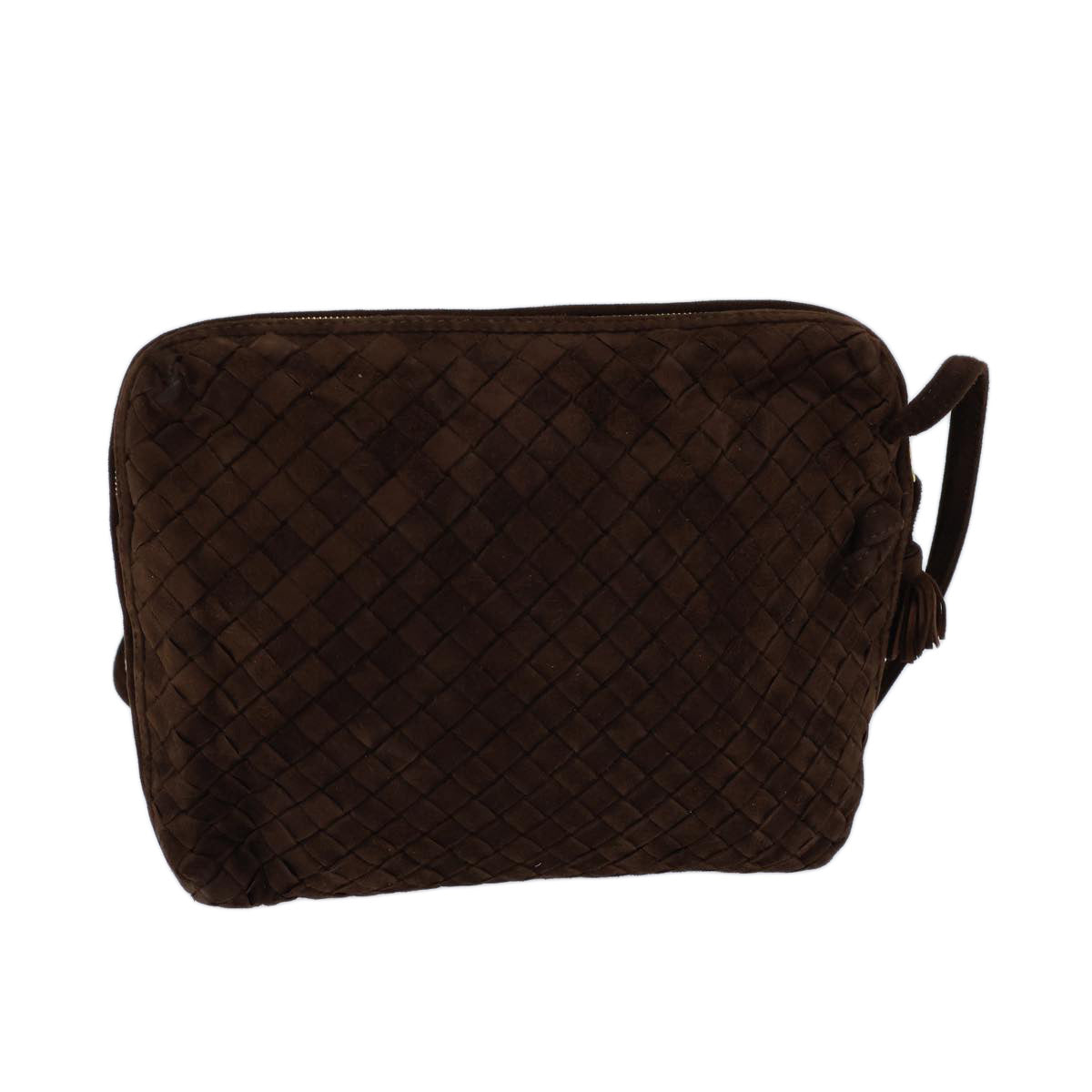 BOTTEGA VENETA INTRECCIATO Shoulder Bag Leather Vintage Brown Auth 72614