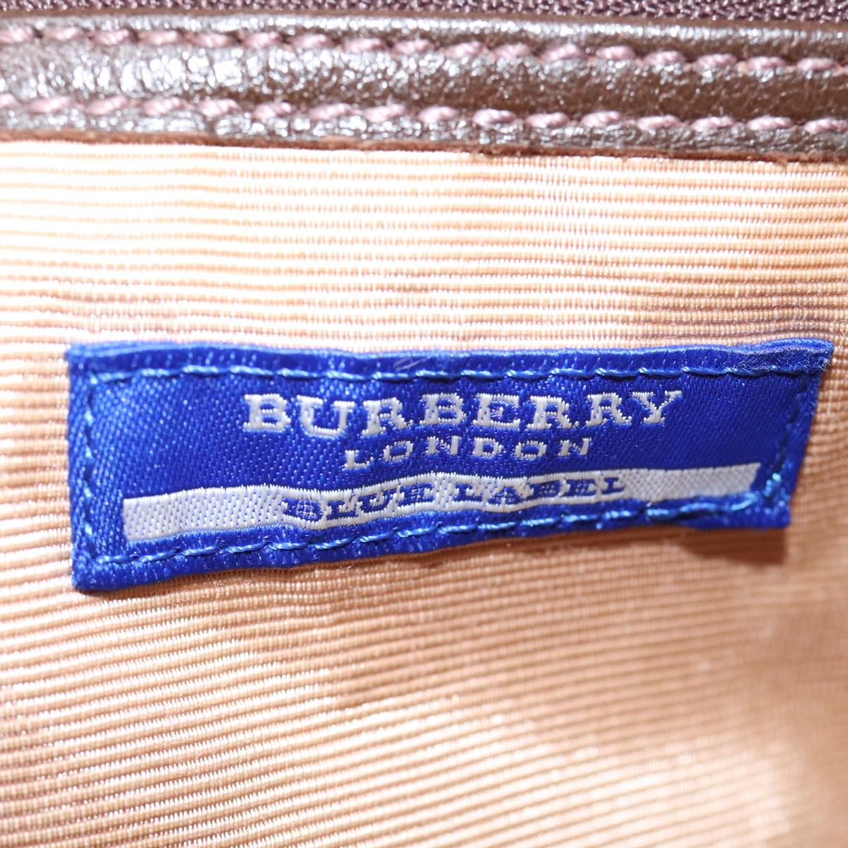 BURBERRY Nova Check Blue Label Shoulder Bag Nylon Pink Auth 72615