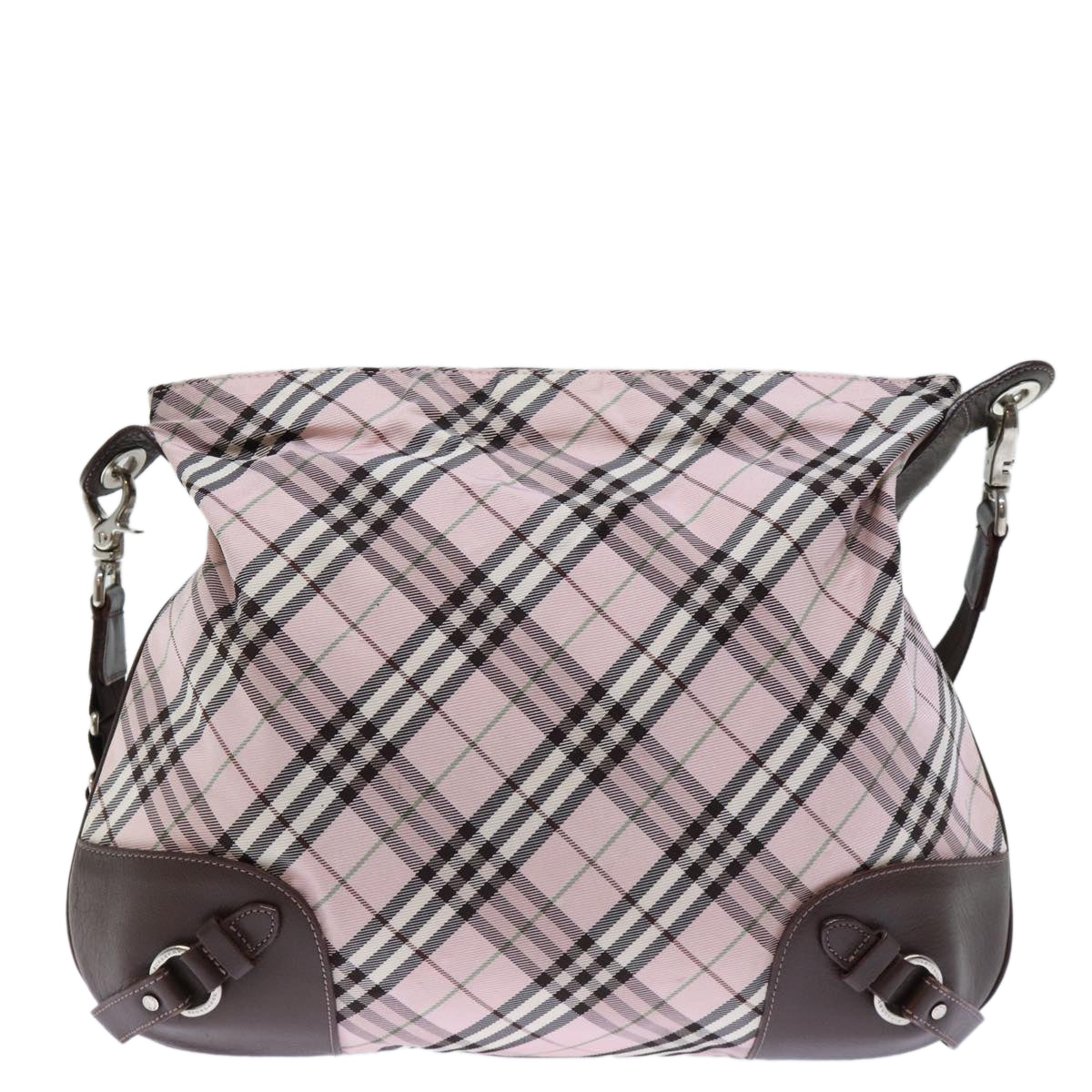 BURBERRY Nova Check Blue Label Shoulder Bag Nylon Pink Auth 72615 - 0