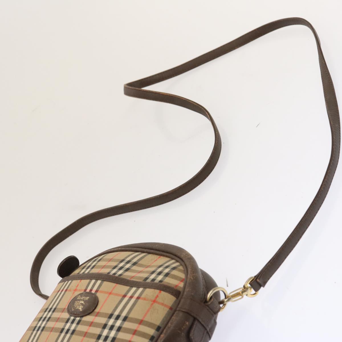 Burberrys Nova Check Shoulder Bag Canvas Beige Auth 72616