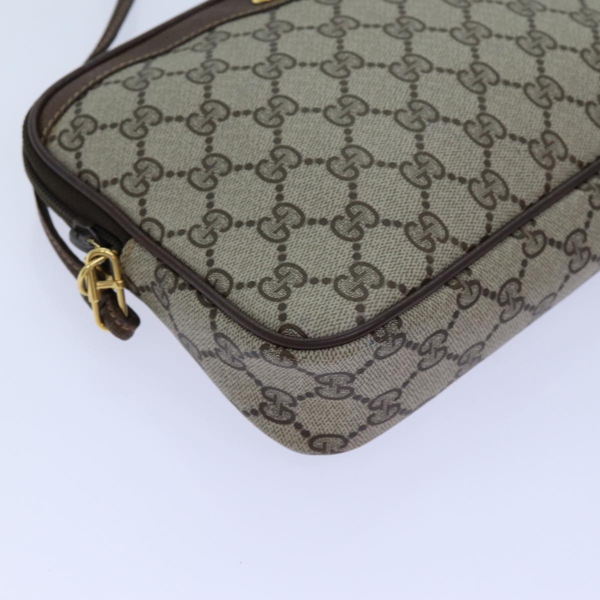 GUCCI GG Supreme Shoulder Bag PVC Beige 97 02 068 Auth 72620