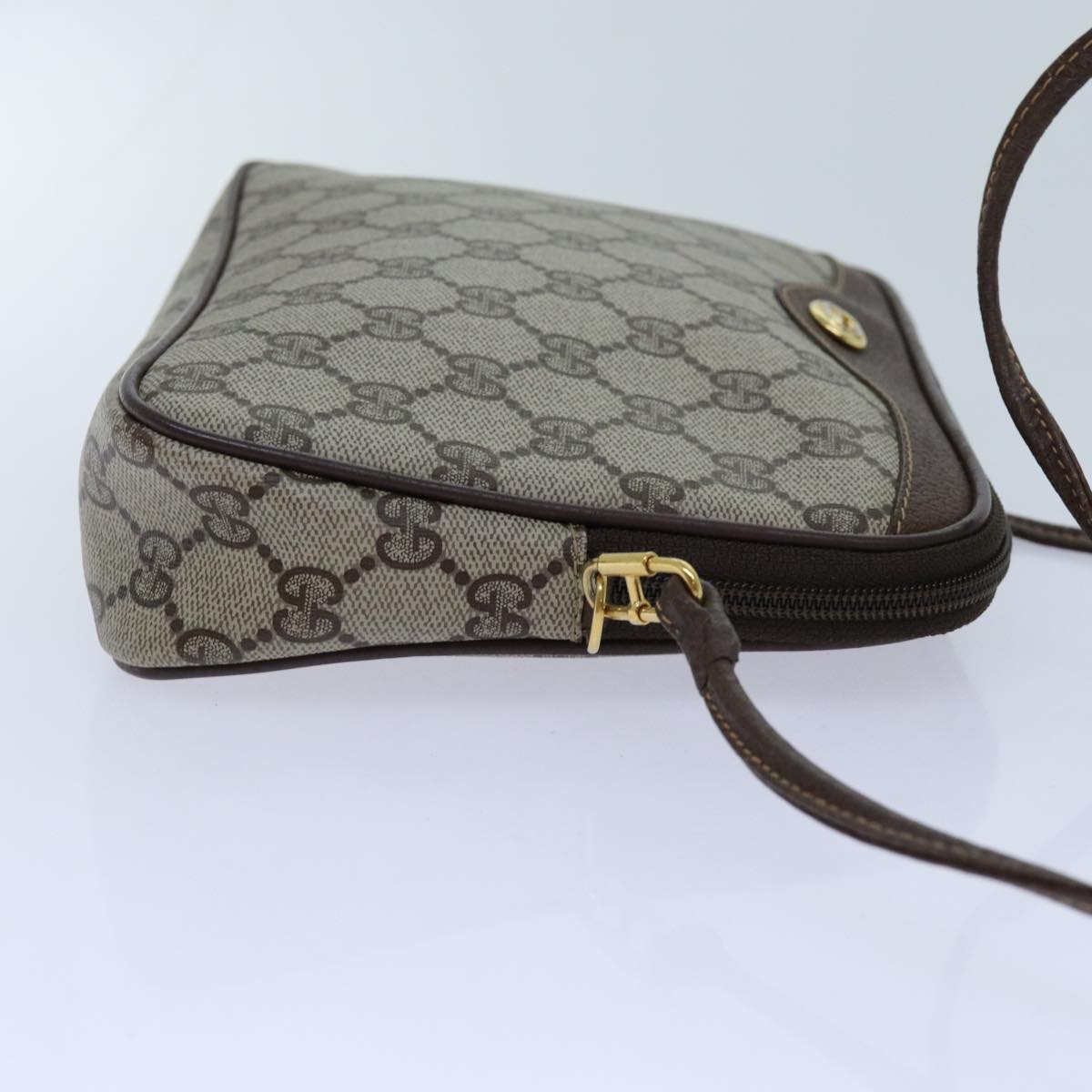 GUCCI GG Supreme Shoulder Bag PVC Beige 97 02 068 Auth 72620