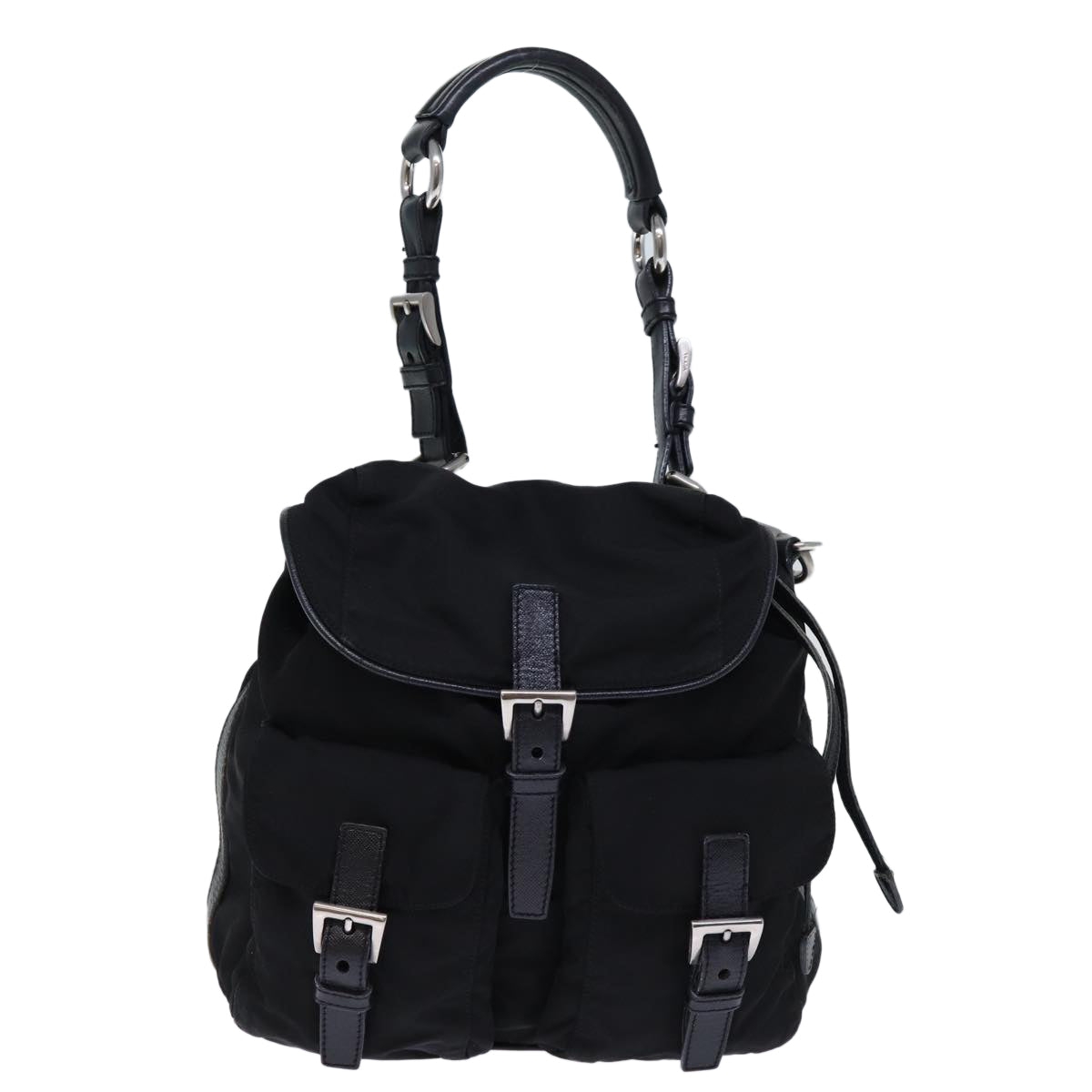 PRADA Shoulder Bag Nylon Black Auth 72630