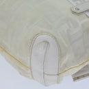 FENDI Zucca Canvas Hand Bag Nylon White Auth 72631-14