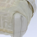 FENDI Zucca Canvas Hand Bag Nylon White Auth 72631-9
