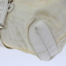 FENDI Zucca Canvas Hand Bag Nylon White Auth 72631-16