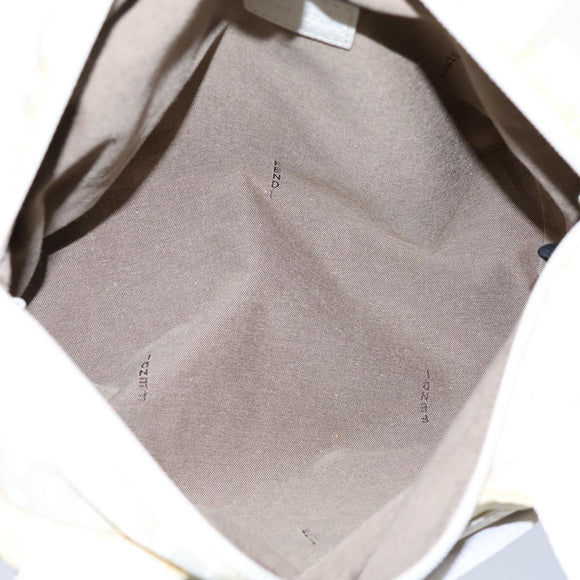 FENDI Zucca Canvas Hand Bag Nylon White Auth 72631