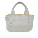 FENDI Zucca Canvas Hand Bag Nylon White Auth 72631-2