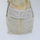 FENDI Zucca Canvas Hand Bag Nylon White Auth 72631-3