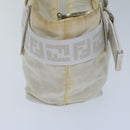 FENDI Zucca Canvas Hand Bag Nylon White Auth 72631-4