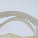 FENDI Zucca Canvas Hand Bag Nylon White Auth 72631-8