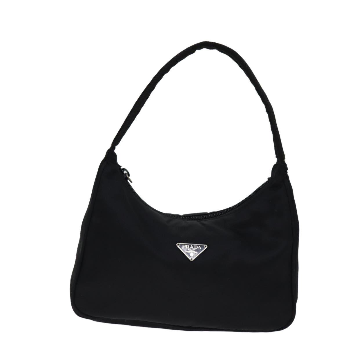 PRADA Hand Bag Nylon Black Auth 72648