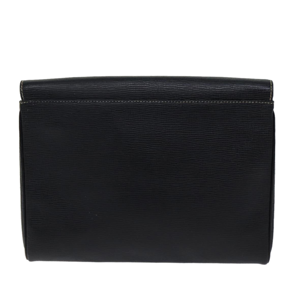 CELINE Circle Shoulder Bag Leather Black Auth 72649 - 0