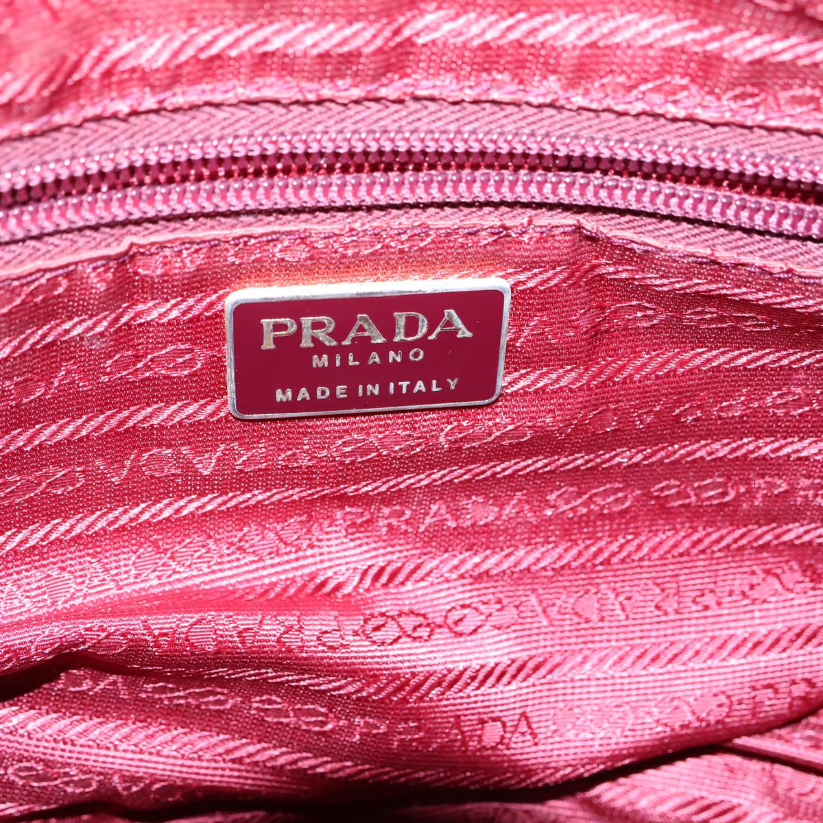 PRADA Quilted Chain Shoulder Bag Nylon Red Auth 72656