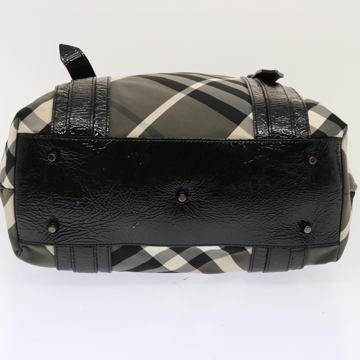 BURBERRY Nova Check Tote Bag Nylon Black Auth 72671