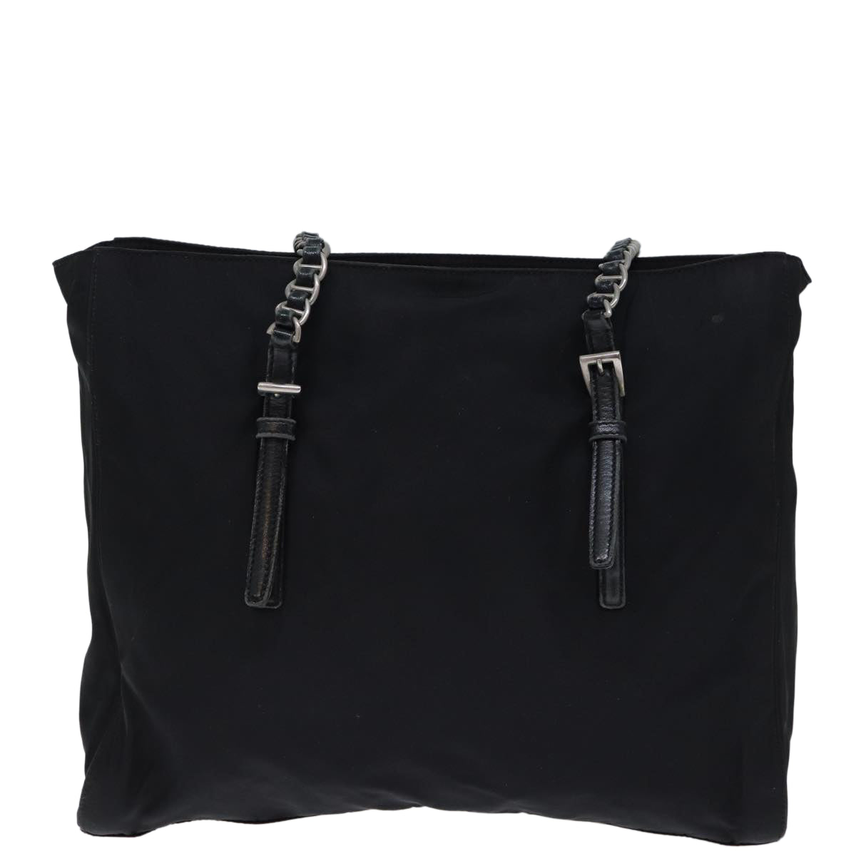 PRADA Chain Shoulder Bag Nylon Black Auth 72672 - 0
