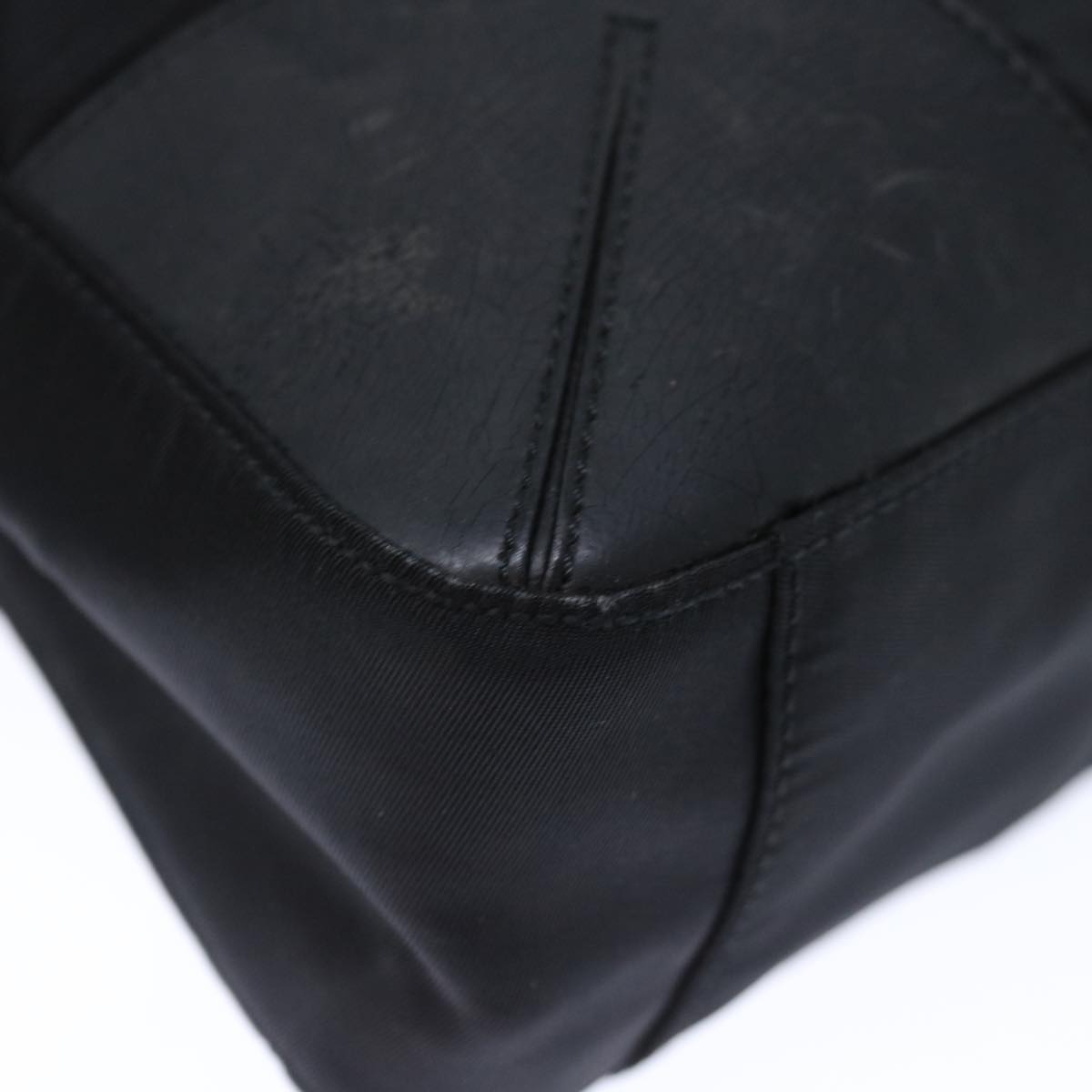 PRADA Hand Bag Nylon Black Auth 72674