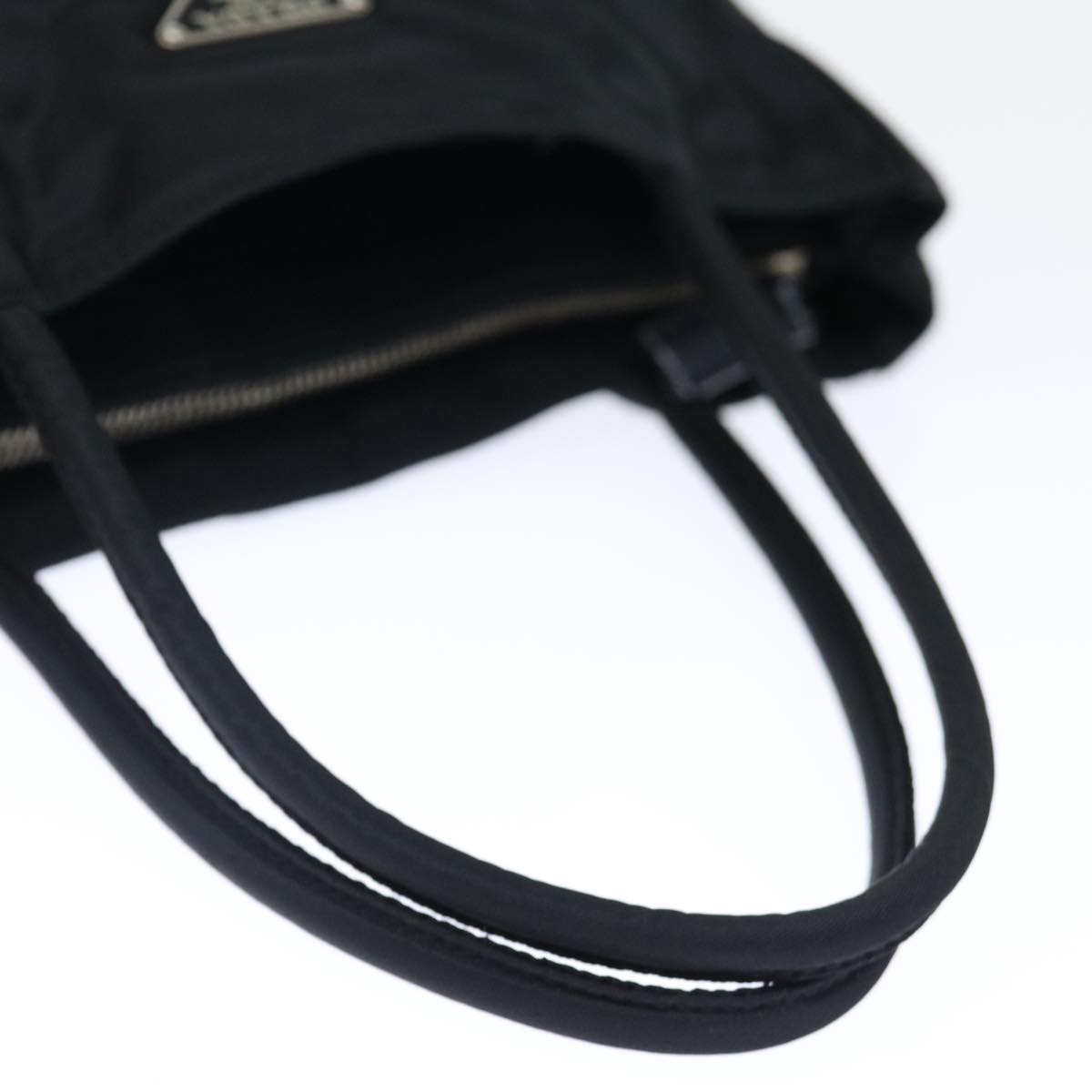 PRADA Hand Bag Nylon Black Auth 72674