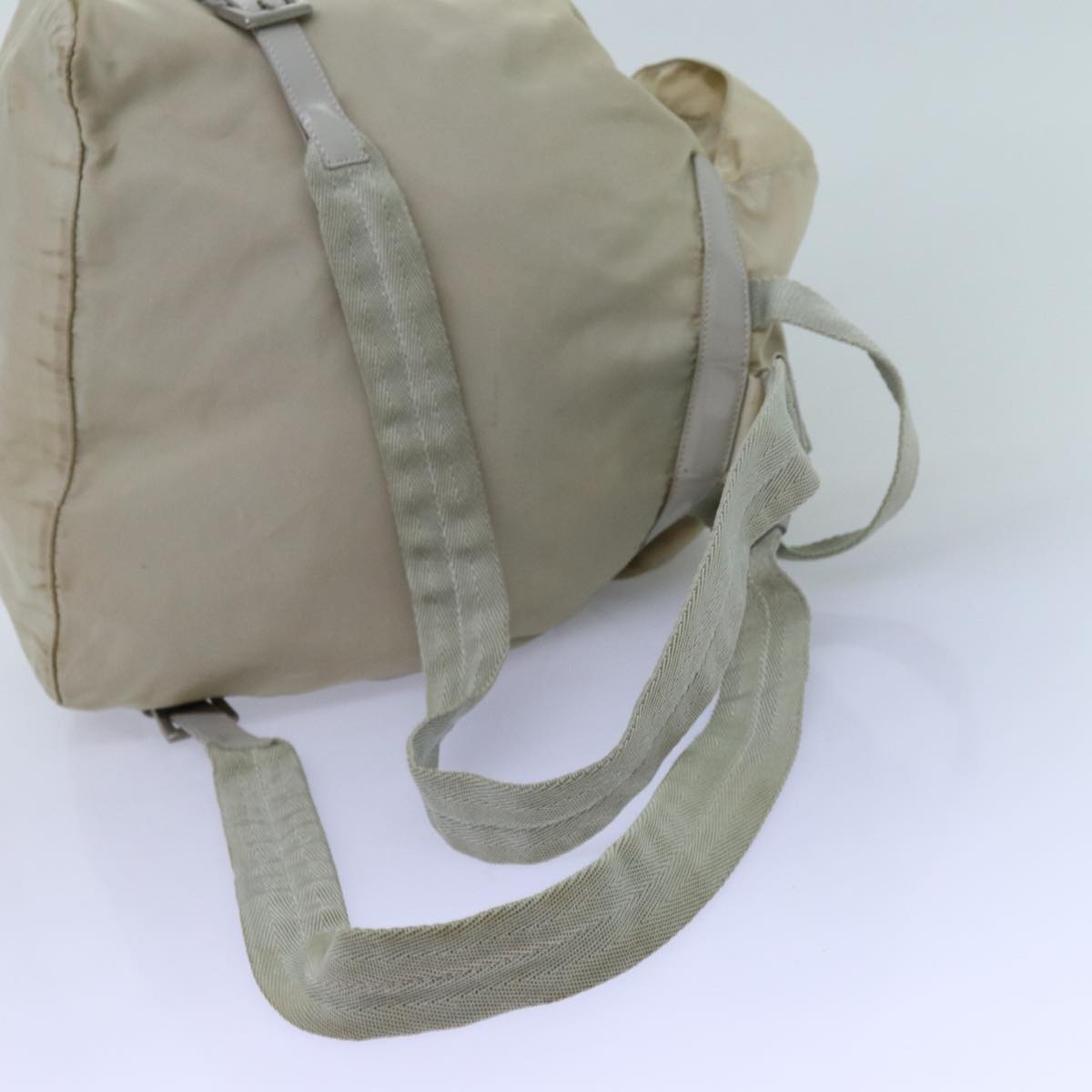 PRADA Backpack Nylon Beige Auth 72678