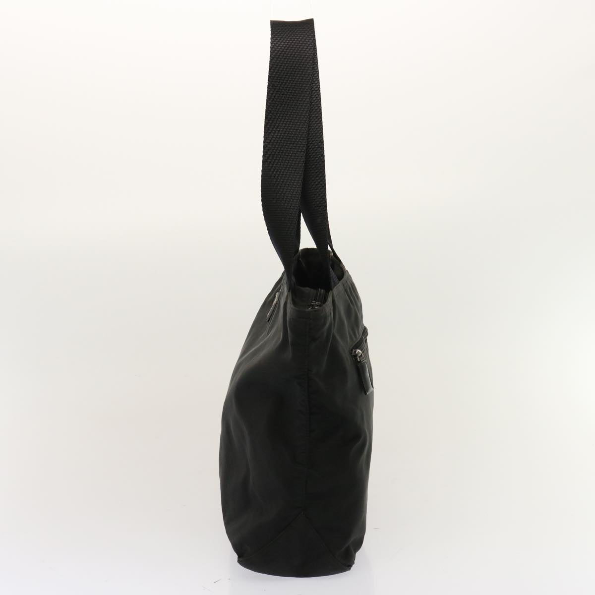 PRADA Tote Bag Nylon Black Auth 72683