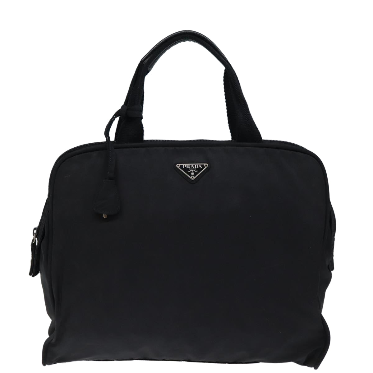 PRADA Hand Bag Nylon Black Auth 72684