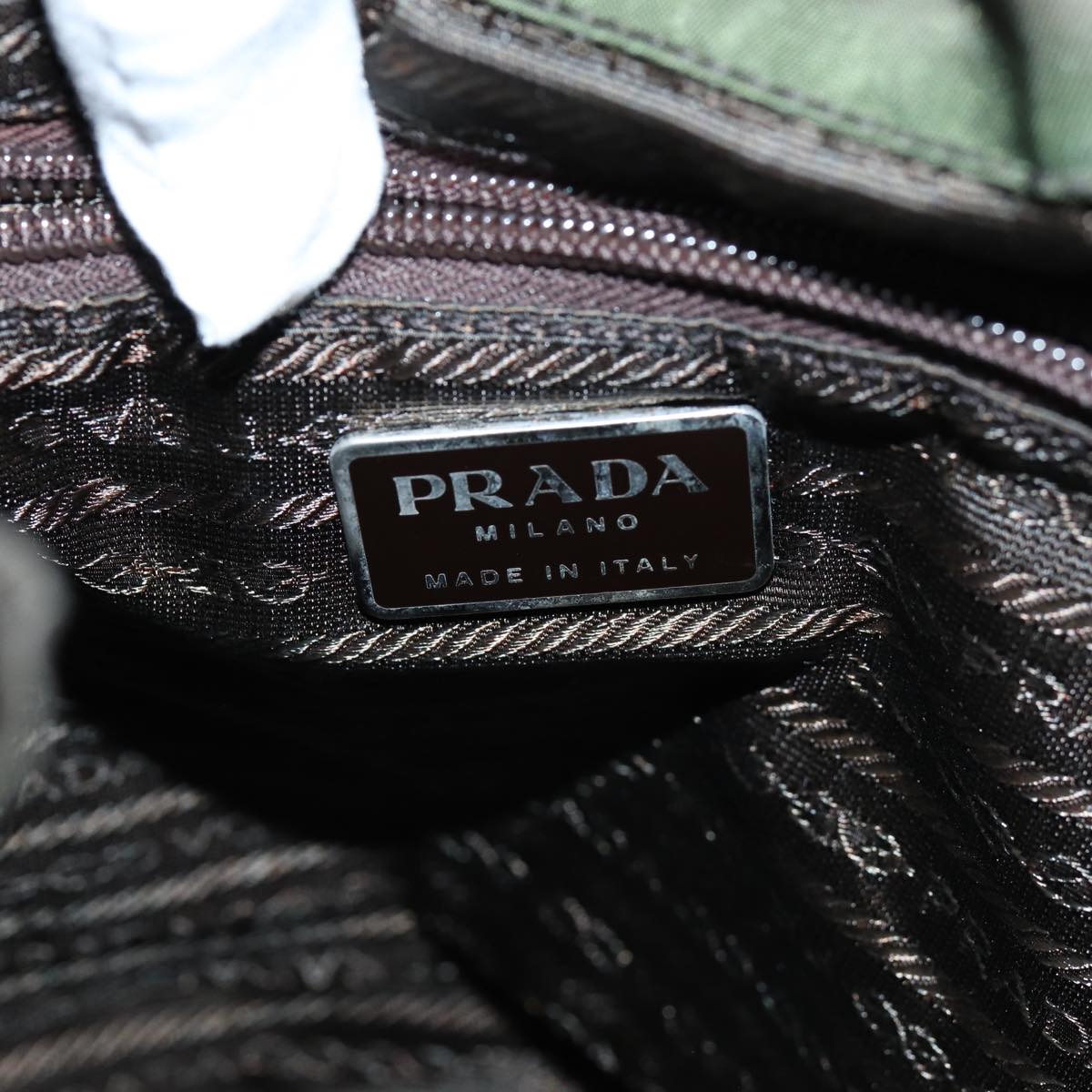 PRADA Backpack Nylon Khaki Auth 72694