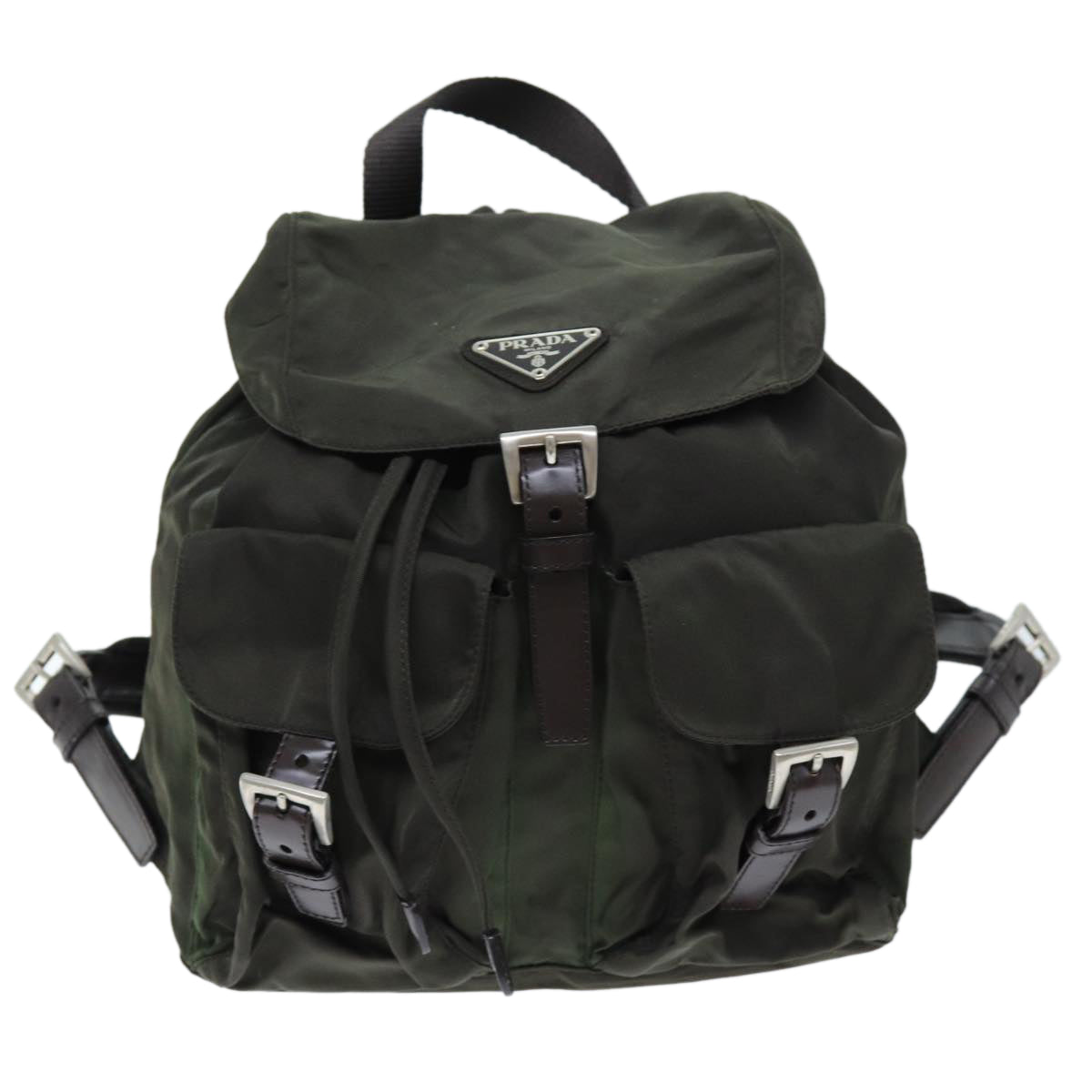 PRADA Backpack Nylon Khaki Auth 72694 - 0