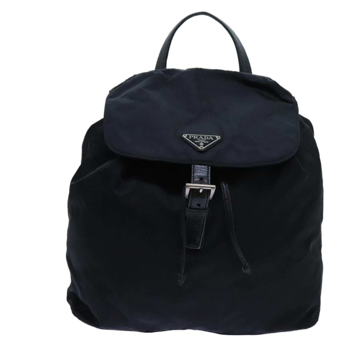 PRADA Chain Backpack Nylon Black Auth 72700