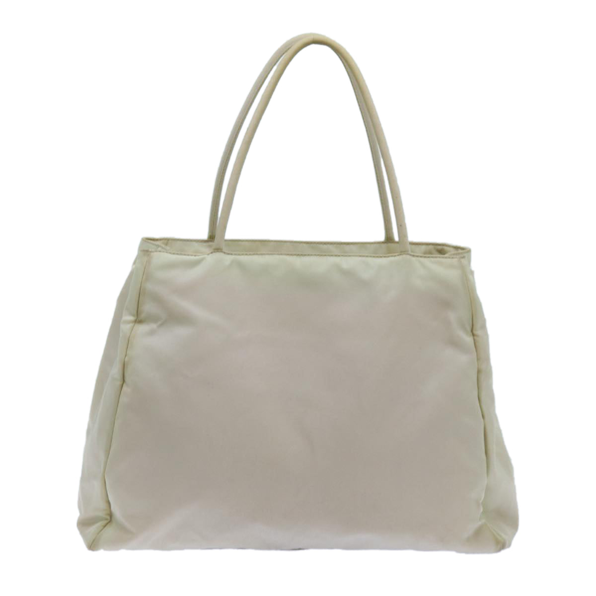 PRADA Hand Bag Nylon Beige Auth 72704 - 0