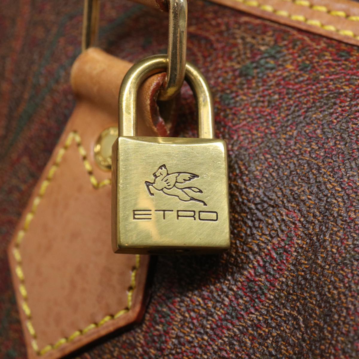 ETRO Paisley Boston Bag PVC Brown Auth 72710