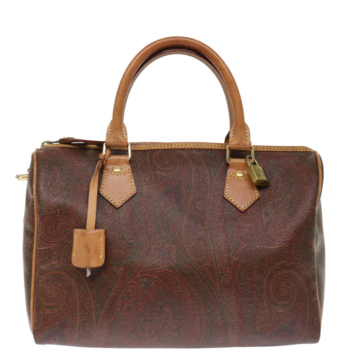 ETRO Paisley Boston Bag PVC Brown Auth 72710