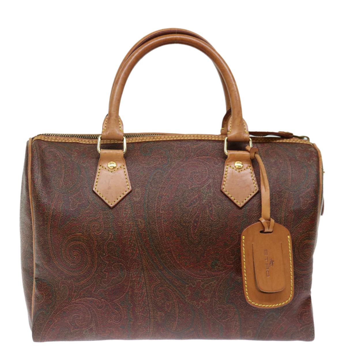 ETRO Paisley Boston Bag PVC Brown Auth 72710 - 0