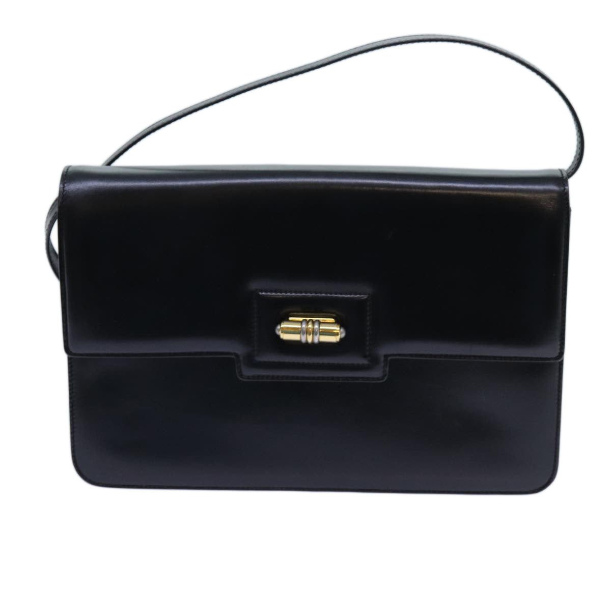 GUCCI Shoulder Bag Leather Black Auth 72713