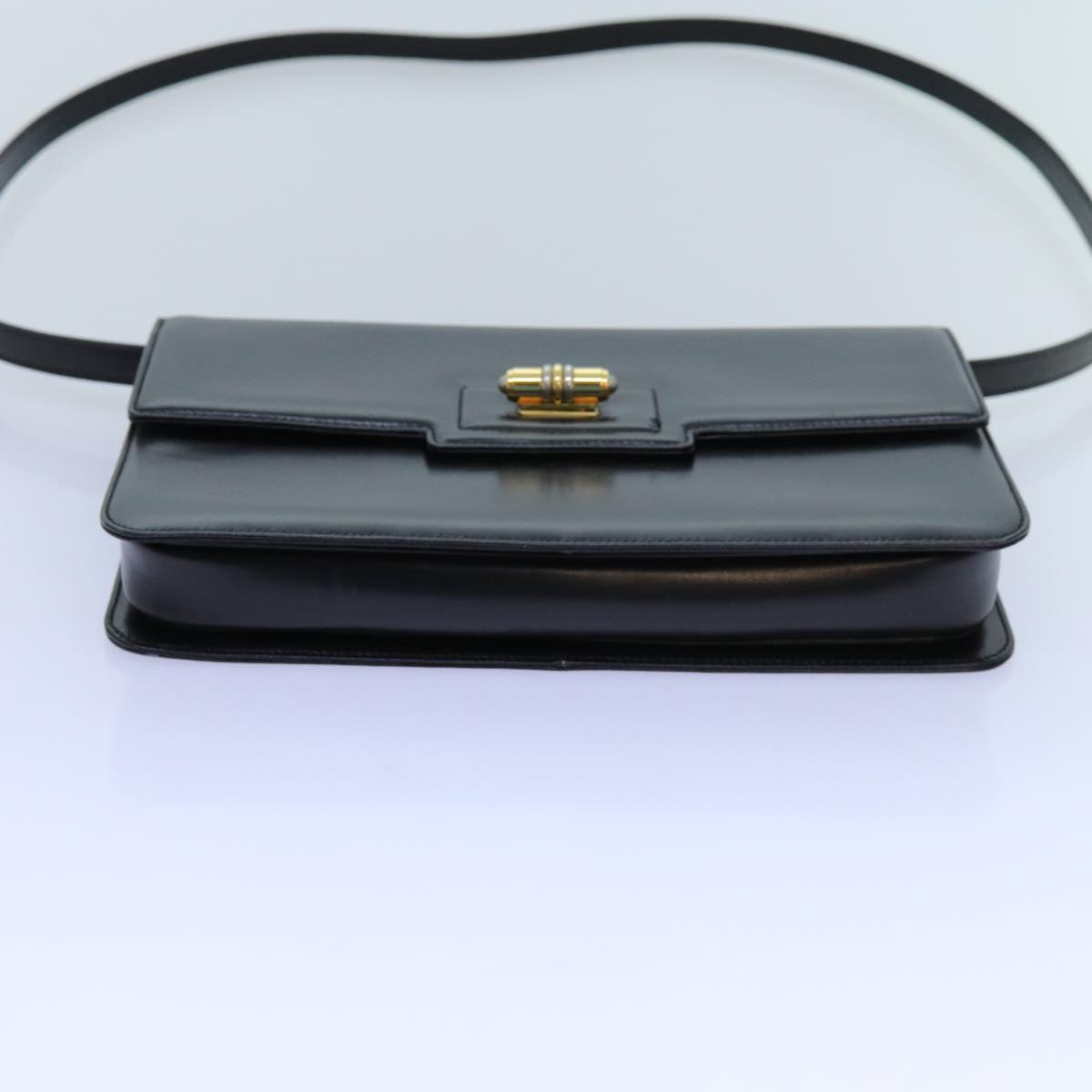 GUCCI Shoulder Bag Leather Black Auth 72713