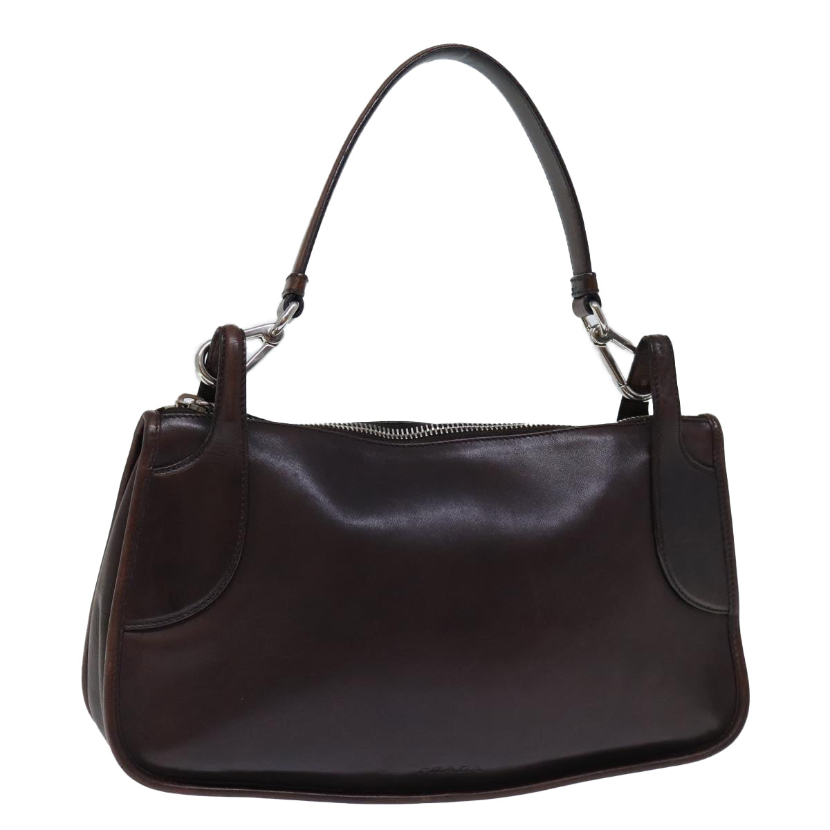 PRADA Shoulder Bag Leather Brown Auth 72724