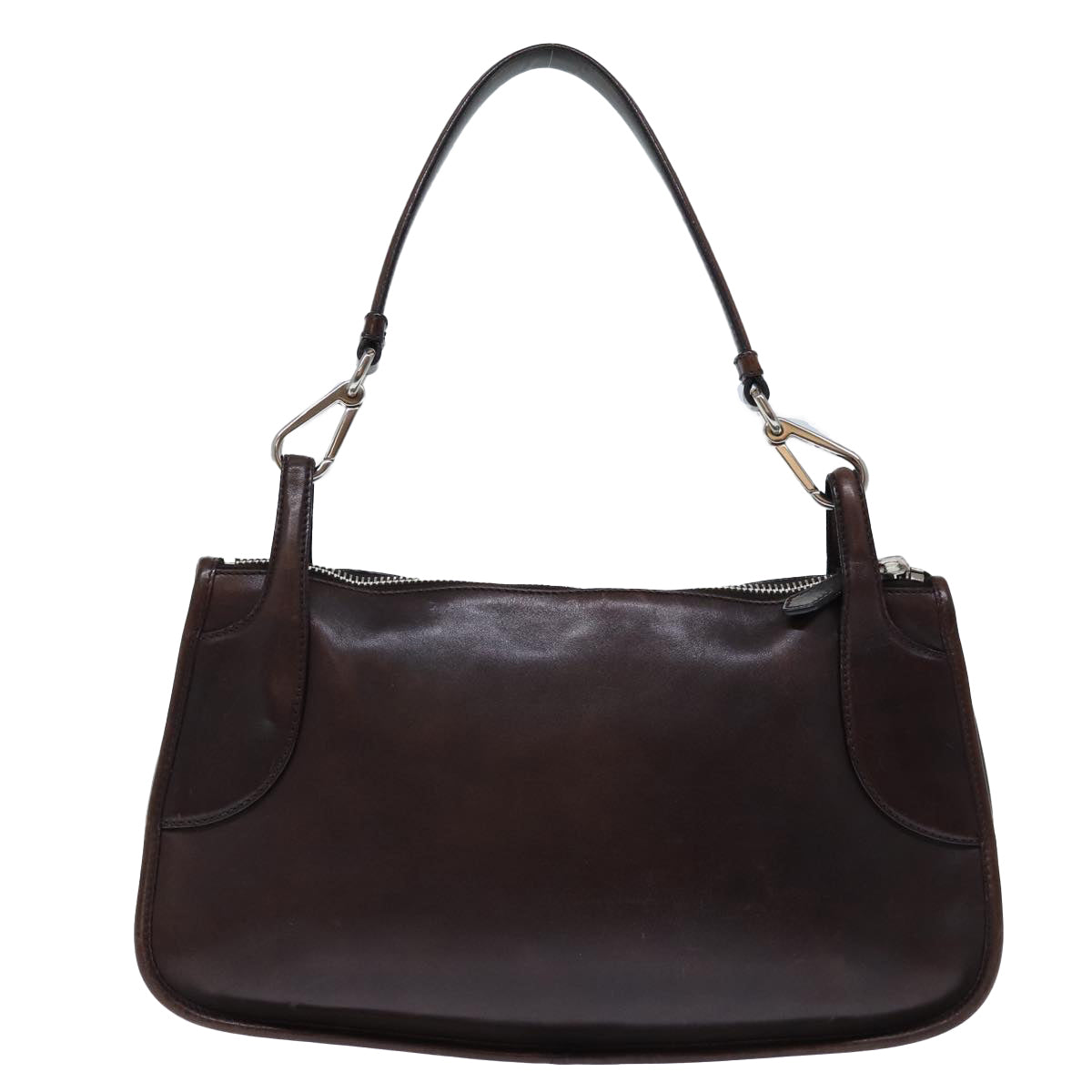 PRADA Shoulder Bag Leather Brown Auth 72724