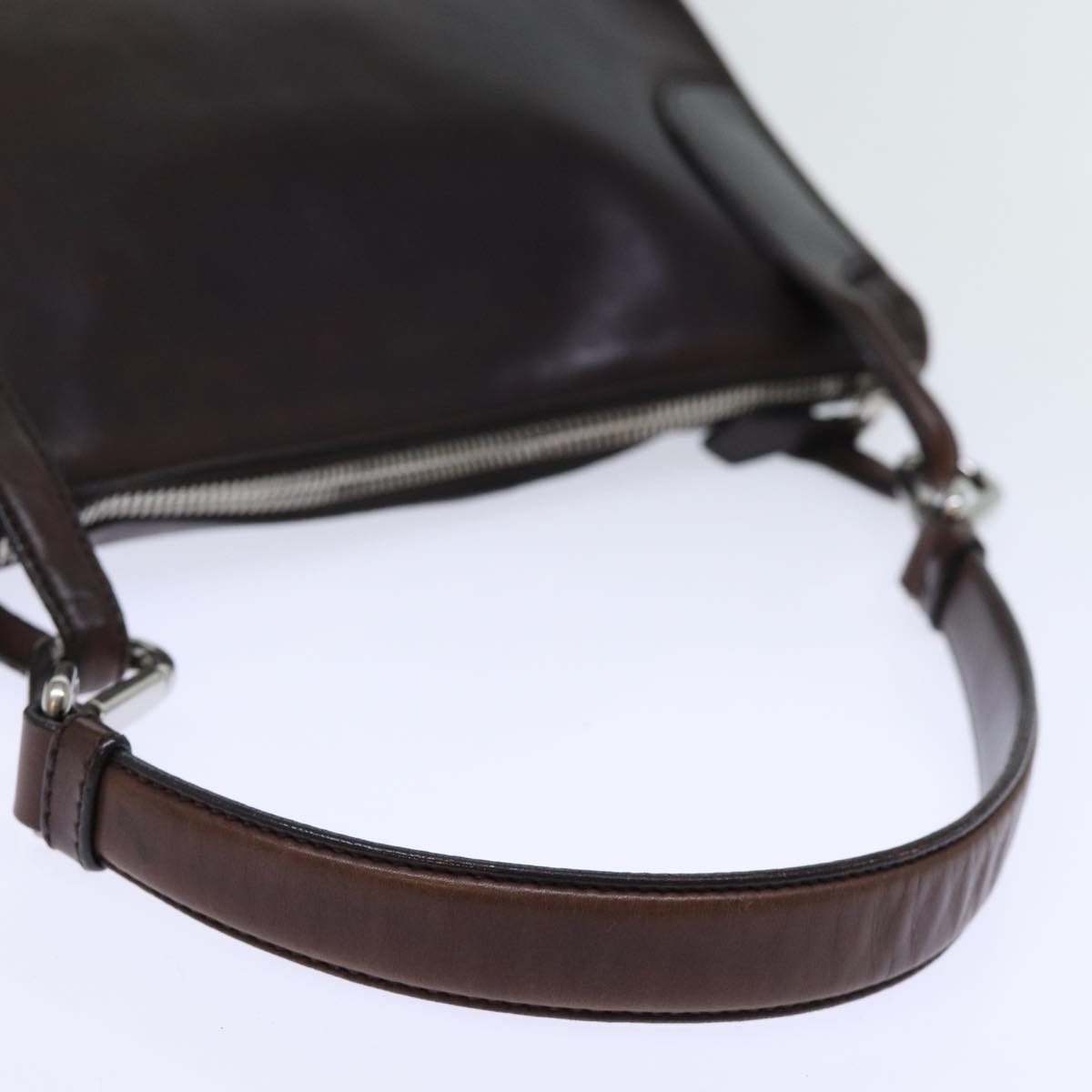 PRADA Shoulder Bag Leather Brown Auth 72724