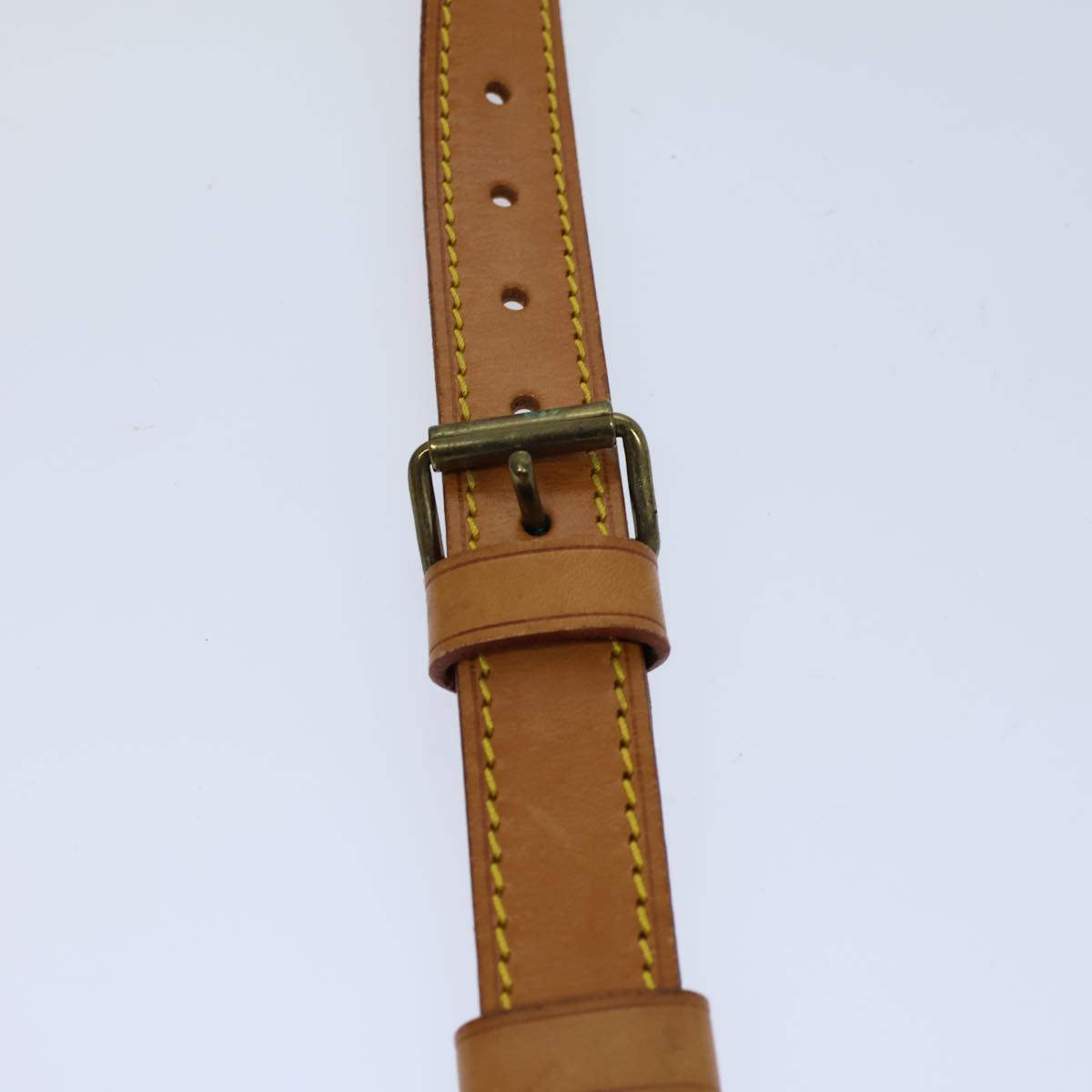 LOUIS VUITTON Adjustable Shoulder Strap Leather 36.6""-43.7"" Beige Auth 72732