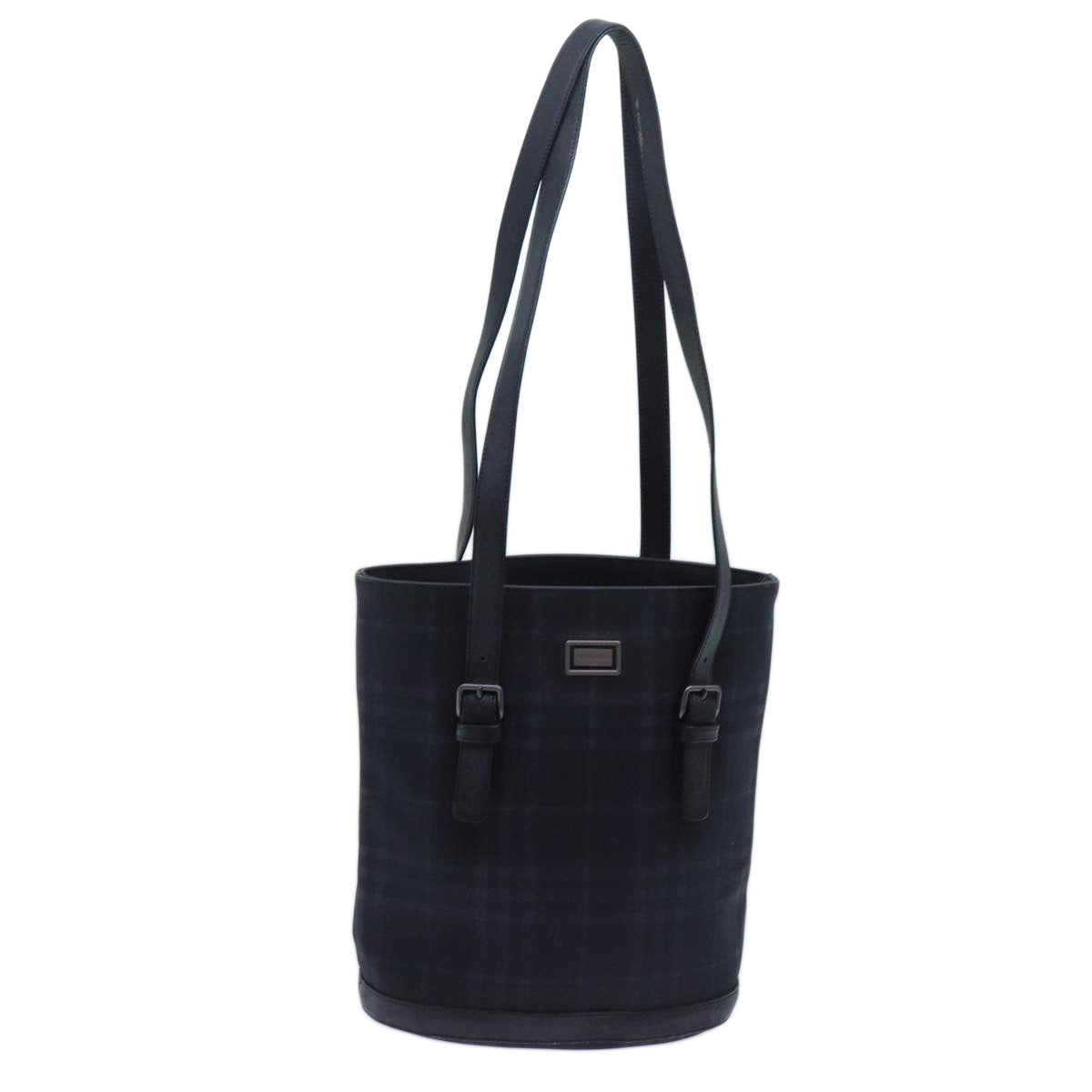 BURBERRY Nova Check Shoulder Bag Canvas Navy Auth 72748