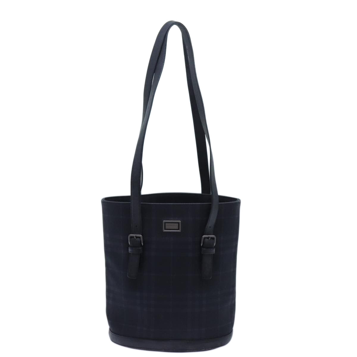 BURBERRY Nova Check Shoulder Bag Canvas Navy Auth 72748