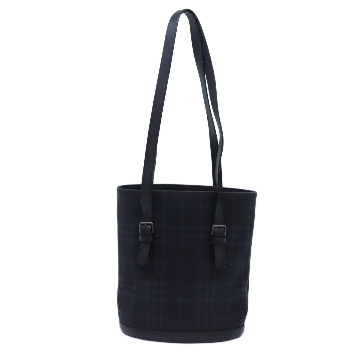 BURBERRY Nova Check Shoulder Bag Canvas Navy Auth 72748 - 0