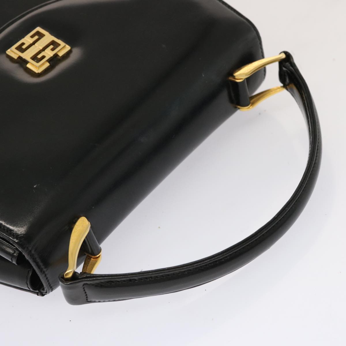 GIVENCHY Hand Bag Patent leather Black Auth 72756