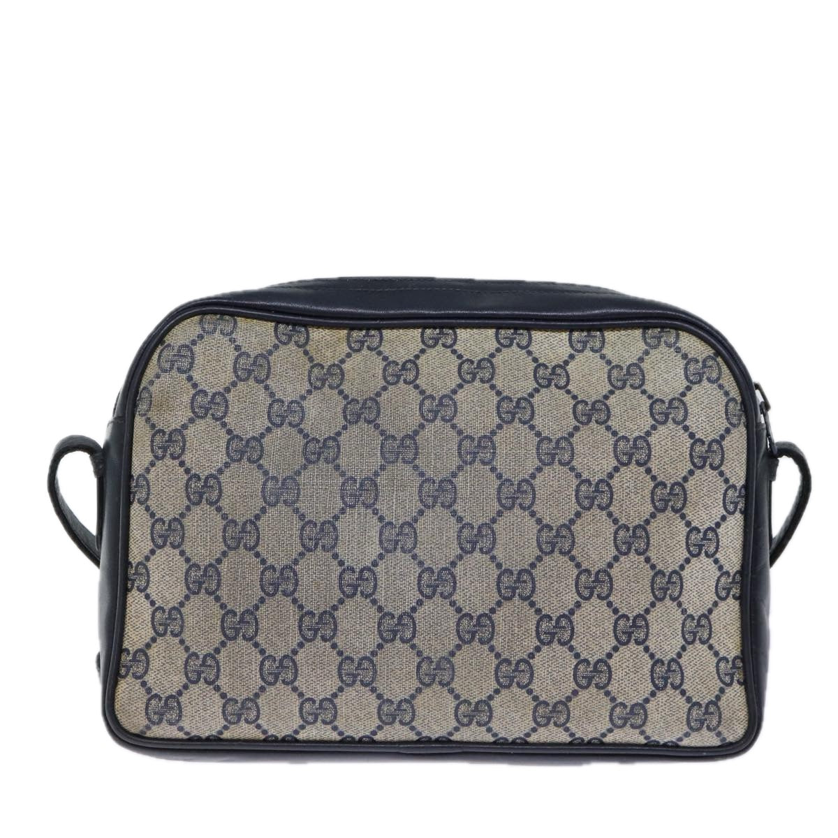 GUCCI GG Canvas Shoulder Bag PVC Navy Auth 72758