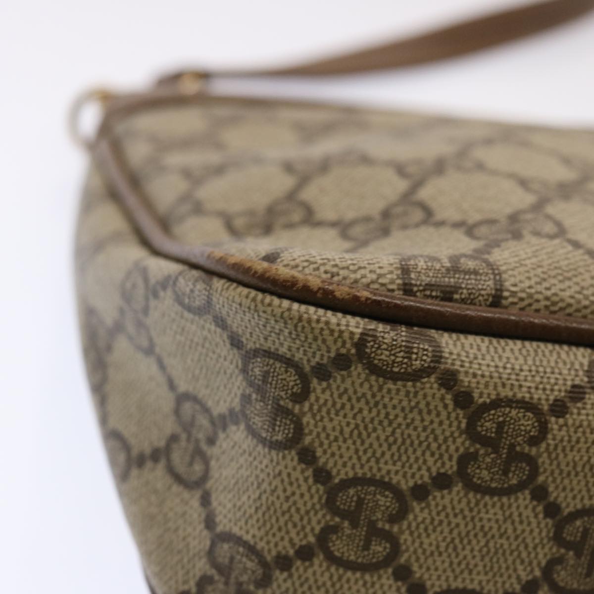 GUCCI GG Canvas Shoulder Bag PVC Beige Auth 72759