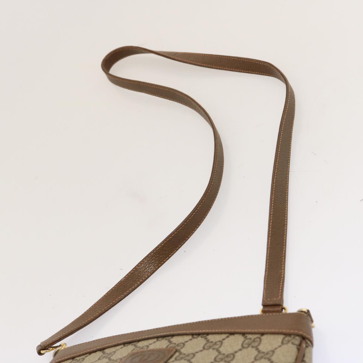 GUCCI GG Canvas Shoulder Bag PVC Beige Auth 72759