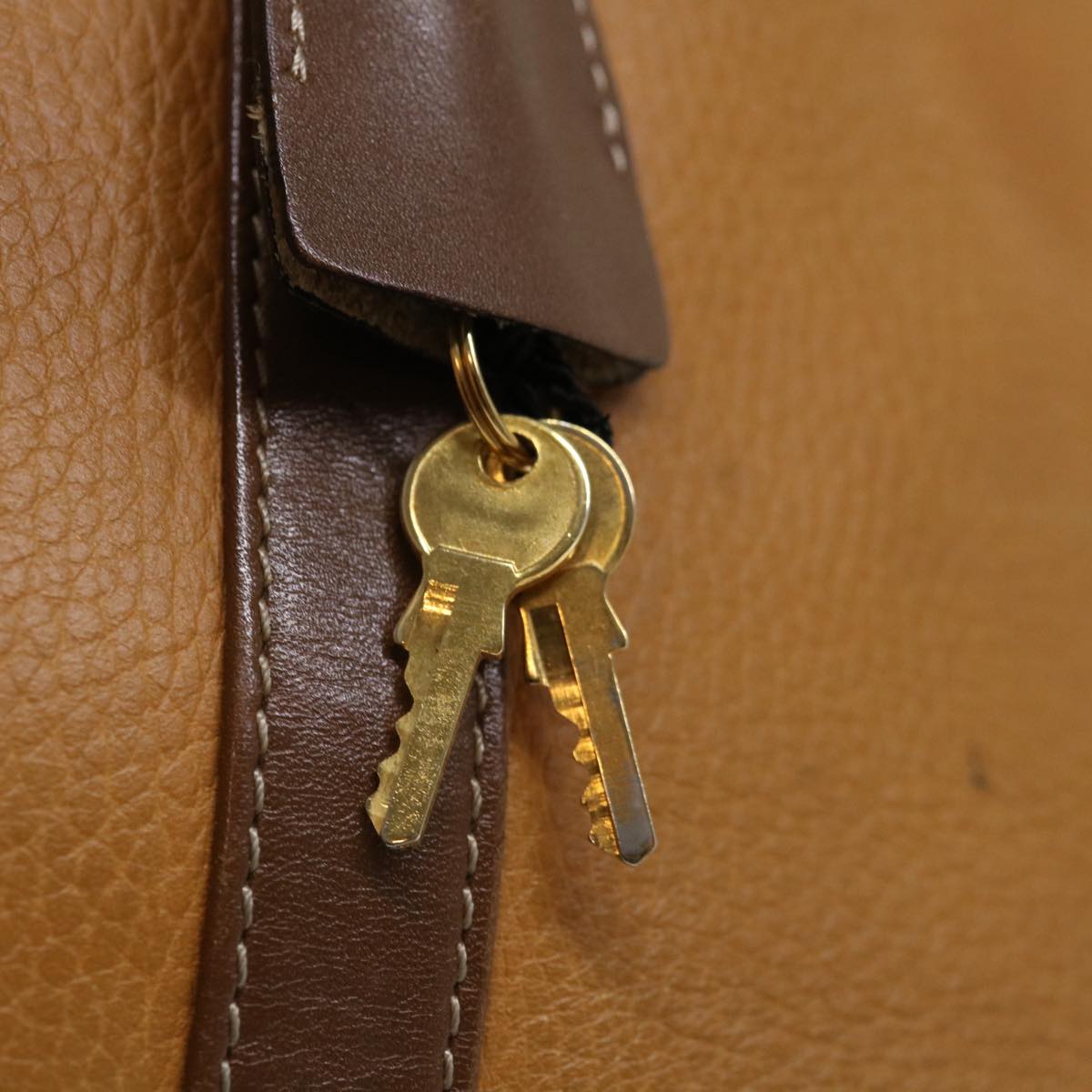 LOEWE Anagram Hand Bag Leather Brown Auth 72764
