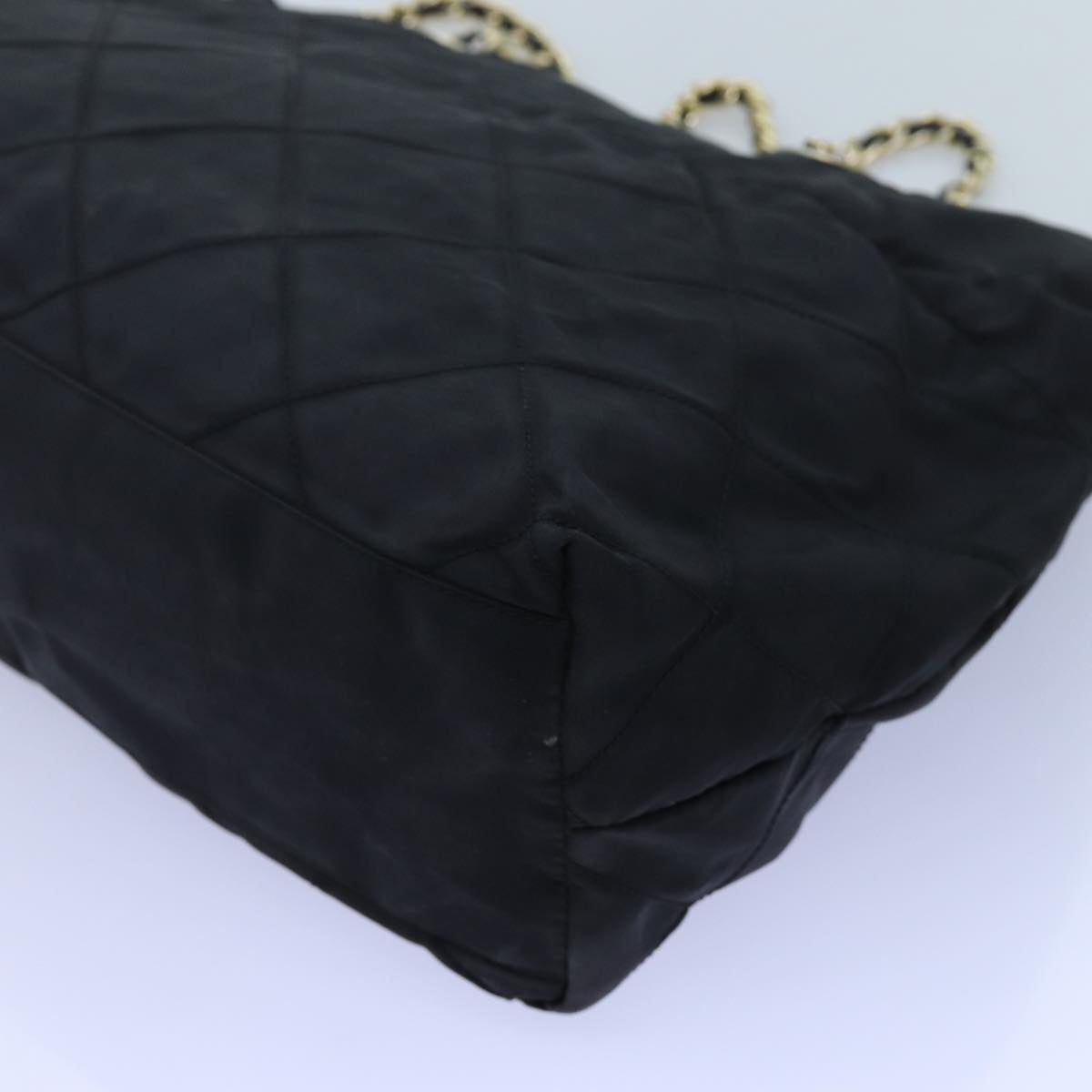 PRADA Quilted Chain Shoulder Bag Nylon Black Auth 72772