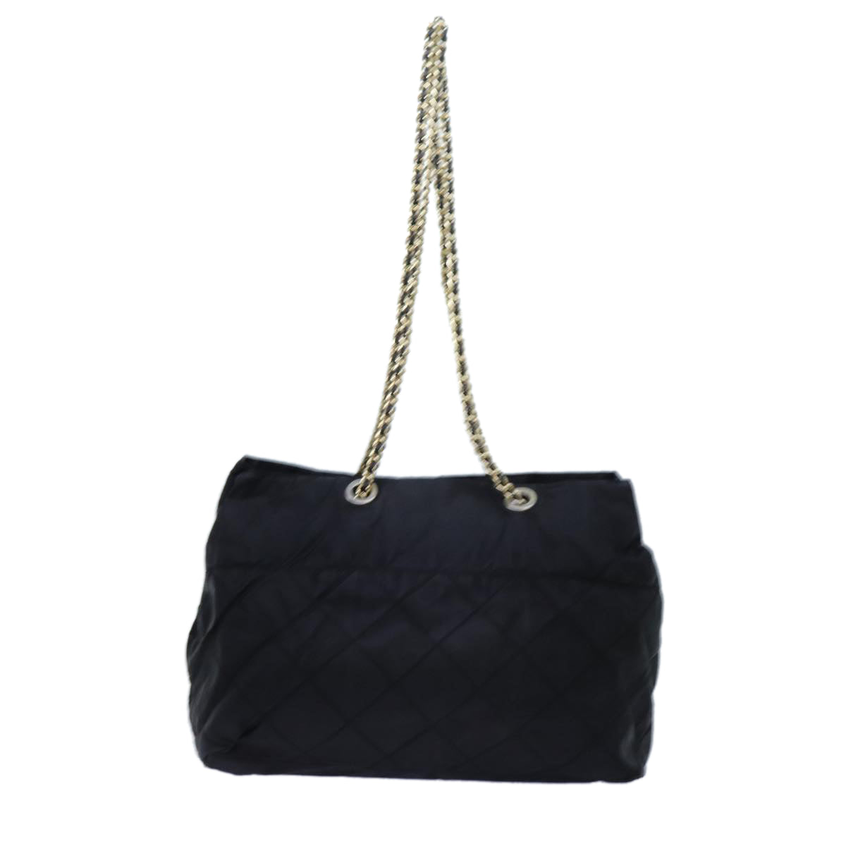 PRADA Quilted Chain Shoulder Bag Nylon Black Auth 72772 - 0